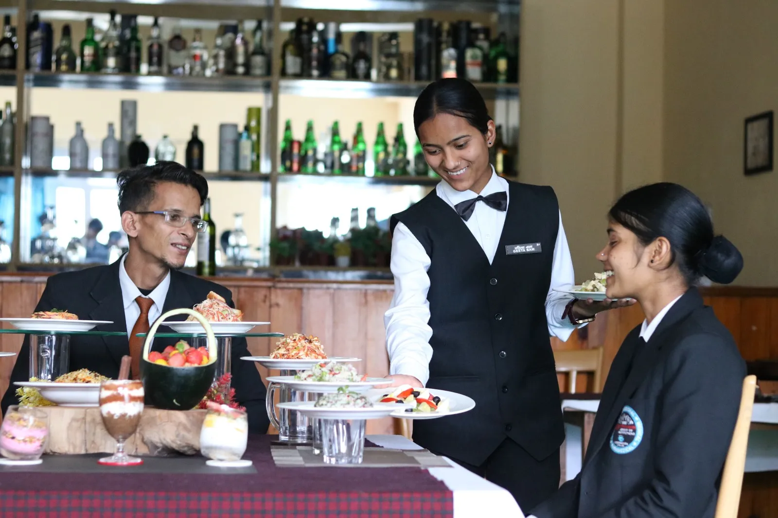 Restaurant service practical in the training restaurant